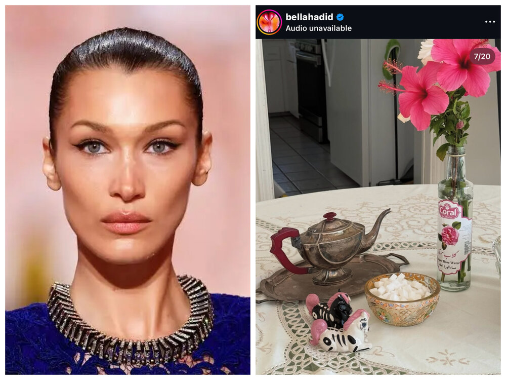 گلاب، فرش ایرانی و تخته نرد در خانه این مُدل جهانی چه معنایی می‌دهد؟