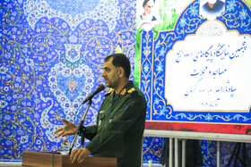سخنرانی سردار ناصر بهروز، جانشین فرمانده سپاه ثارالله استان در افتتاح نمایشگاه «اسوه» - کرمان