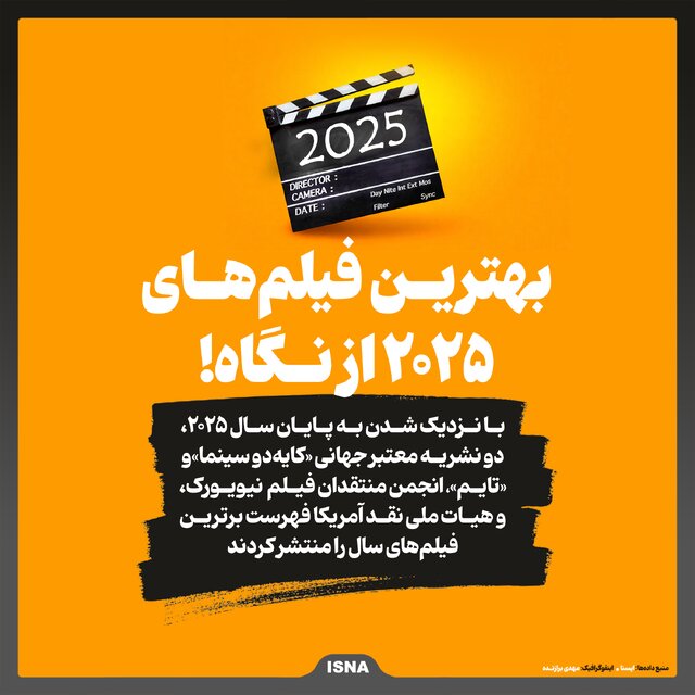 اینفوگرافیک/ بهترین فیلمهای ۲۰۲۵ از نگاه منتقدان «کایهدوسینما»،« تایم» و« منتقدان نیویورک»