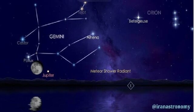 امشب آسمان صحنه دیداری کم‌نظیر می‌شود؛ ملاقات ماه و مشتری در آسمان جوزا