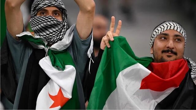 جشن صعود فلسطینی‌ها در جام عرب با شعارها و نمادهای مقاومت
