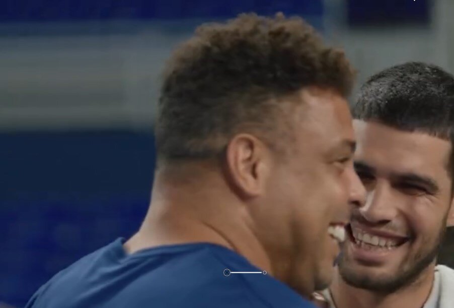 تنیس بازی کردن رونالدو با آلکاراس + ویدیو