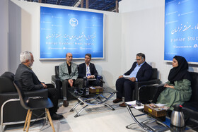 سید علی اصغر علوی، معاون پژوهشی دانشگاه حکیم سبزواری دومین روز نمایشگاه پژوهش و فناوری - مشهد