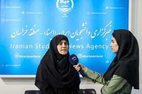 حمیده رضوی، مدیرعامل صندوق پژوهش و فناوری غیردولتی استان خراسان رضوی در دومین روز نمایشگاه پژوهش و فناوری - مشهد