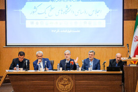 محمدحسین امید، محمدرضا ظفر قندی، حسین سیمایی، سیدعلی مدنی‌زاده و حسین افشین در چهل و سومین اجلاس رؤسای دانشگاه‌های سطح یک کشور