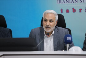 علی جعفری آذر، نماینده مردم تبریز، آذرشهر و اسکو در مجلس در آیین گرامیداشت 26 امین سالگرد تاسیس ایسنا در تبریز