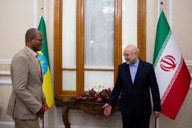 دیدار تاگسه چافو، رئیس مجلس نمایندگان اتیوپی با محمد باقر قالیباف، رییس مجلس شورای اسلامی