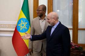 دیدار تاگسه چافو، رئیس مجلس نمایندگان اتیوپی با محمد باقر قالیباف، رییس مجلس شورای اسلامی