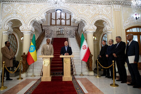 دیدار تاگسه چافو، رئیس مجلس نمایندگان اتیوپی با محمد باقر قالیباف، رییس مجلس شورای اسلامی