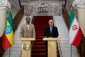 دیدار تاگسه چافو، رئیس مجلس نمایندگان اتیوپی با محمد باقر قالیباف، رییس مجلس شورای اسلامی