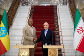 دیدار تاگسه چافو، رئیس مجلس نمایندگان اتیوپی با محمد باقر قالیباف، رییس مجلس شورای اسلامی