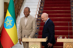 دیدار تاگسه چافو، رئیس مجلس نمایندگان اتیوپی با محمد باقر قالیباف، رییس مجلس شورای اسلامی