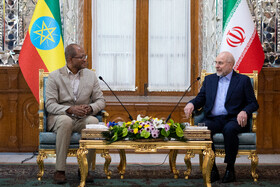 دیدار تاگسه چافو، رئیس مجلس نمایندگان اتیوپی با محمد باقر قالیباف، رییس مجلس شورای اسلامی