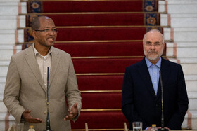 دیدار تاگسه چافو، رئیس مجلس نمایندگان اتیوپی با محمد باقر قالیباف، رییس مجلس شورای اسلامی