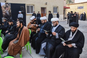مراسم وداع با پیکر آیت الله سید محمد شاهچراغی در حوزه علمیه سمنان