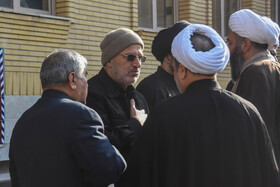 مراسم وداع با پیکر آیت الله سید محمد شاهچراغی در حوزه علمیه سمنان