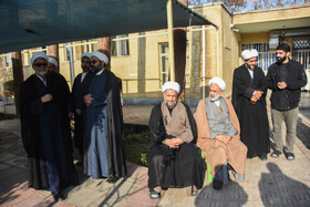 مراسم وداع با پیکر آیت الله سید محمد شاهچراغی در حوزه علمیه سمنان