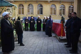 مراسم وداع با پیکر آیت الله سید محمد شاهچراغی در حوزه علمیه سمنان