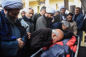 مراسم وداع با پیکر آیت الله سید محمد شاهچراغی در حوزه علمیه سمنان