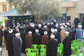 مراسم وداع با پیکر آیت الله سید محمد شاهچراغی در حوزه علمیه سمنان