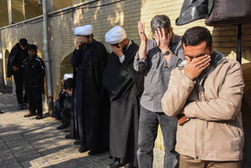 مراسم وداع با پیکر آیت الله سید محمد شاهچراغی در حوزه علمیه سمنان