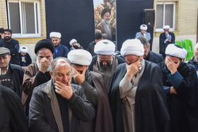 مراسم وداع با پیکر آیت الله سید محمد شاهچراغی در حوزه علمیه سمنان