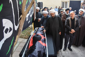 مراسم وداع با پیکر آیت الله سید محمد شاهچراغی در حوزه علمیه سمنان