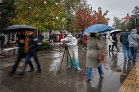 بارش باران پاییزی - رشت
