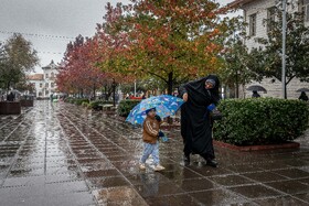 بارش باران پاییزی - رشت