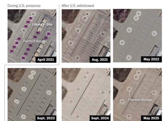 واشنگتنپست: طالبان تصاویر هواپیماهای نظامی را در پایگاه هوایی بگرام نقاشی کرده است