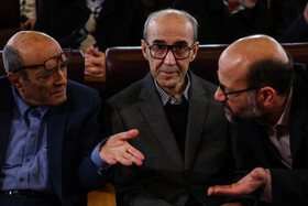 علی اشرف صادقی در مراسم تشییع پیکر کامران فانی