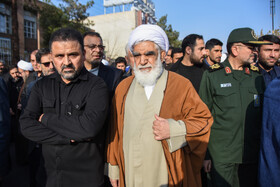 حضور حجت الاسلام والمسلمین محمدحسن اختری، دبیرکل مجمع جهانی اهل بیت در مراسم تشییع پیکر «آیت الله سید محمد شاهچراغی» در سمنان