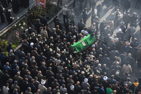 مراسم تشییع پیکر «آیت الله سید محمد شاهچراغی» در سمنان