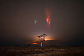 عکس روز ناسا از ملاقات «آندرومدا» با اشباح سرخ!