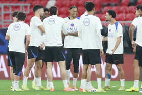 تمرین تیم فوتبال پاریس سن ژرمن پیش از فینال جام بین قاره ای