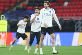 تمرین تیم فوتبال پاریس سن ژرمن پیش از فینال جام بین قاره ای