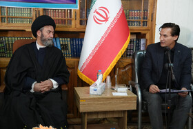 حسام رسولی رئیس جهاددانشگاهی استان اردبیل و آیت‌الله سیدحسن عاملی نماینده ولی‌فقیه در استان و امام‌جمعه اردبیل