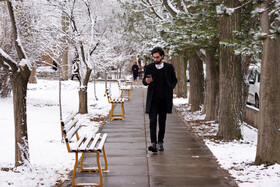 بارش برف پاییزی در دانشگاه محقق اردبیلی