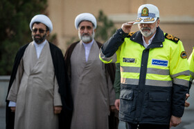 سردار احمدرضا رادان، فرمانده انتظامی کل کشور در مراسم رزمایش طرح ترافیکی زمستانی ۱۴۰۴