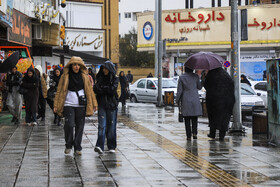 بارش باران و آبگرفتگی معابر در کرمان