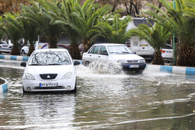 بارش باران و آبگرفتگی معابر در کرمان