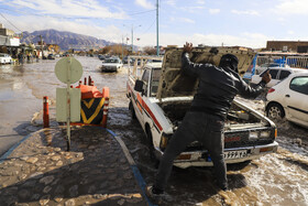 بارش باران و آبگرفتگی معابر در کرمان