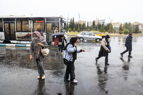 بارش باران و آبگرفتگی معابر در کرمان