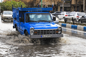 بارش باران و آبگرفتگی معابر در کرمان