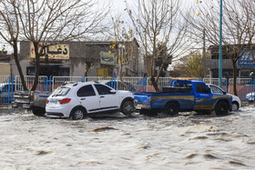 بارش باران و آبگرفتگی معابر در کرمان