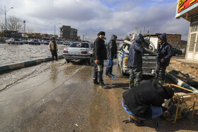 بارش باران و آبگرفتگی معابر در کرمان