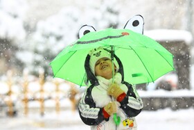 بارش برف پاییزی در همدان