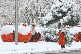 بارش برف پاییزی در همدان