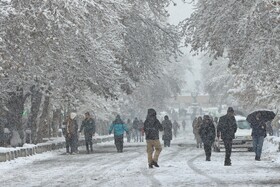بارش برف پاییزی در همدان