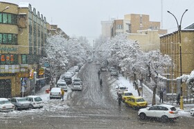 بارش برف پاییزی در همدان
